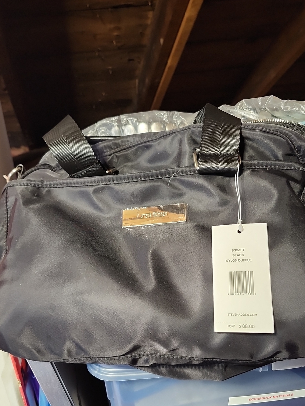 Steve Madden Black Nylon Duffel Bag